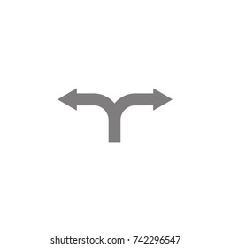 round traffic sign Right or left turn icon on white background