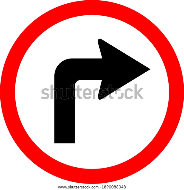 Round traffic sign, Turn right. Allow traffic right
or go right side only.
