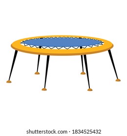 Runde Trampolin-Ikone. Cartoon auf runde Trampolin, Vektorsymbol für Webdesign einzeln auf weißem Hintergrund