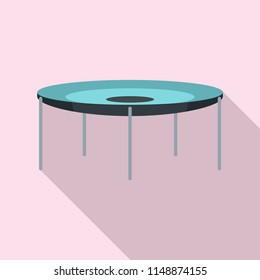 Round trampoline icon. Flat illustration of round trampoline vector icon for web design