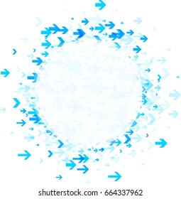 Fondo redondeado transparente con un patrón de flechas azules. Ilustración vectorial.