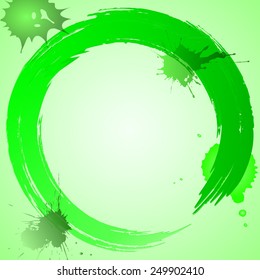 Round transparent frame painted with a brush