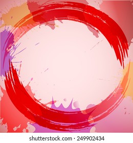 Round transparent frame painted with a brush