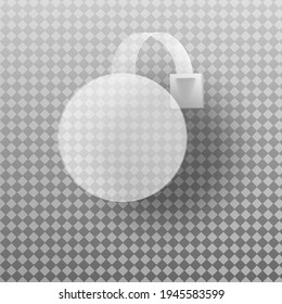 Round transparent wobbler sign blank template for advertising or sale promotion, vector illustration