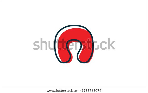 Round Travel Red color Neck Pillow\
vector icon logo  in flat design illustration\
\
\
