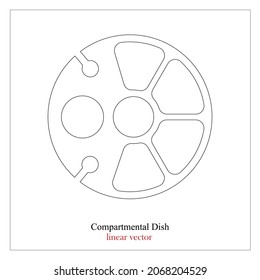 Round tray. Divided into sectors. For laser engraving.