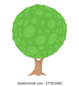 Round tree icon. Cartoon illustration of round tree vector icon for web