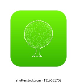 Round tree icon green vector isolated on white background