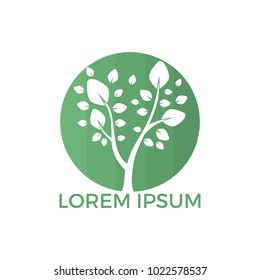 Round tree logo design.