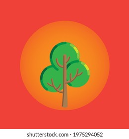 Round Tree vector Icon badge