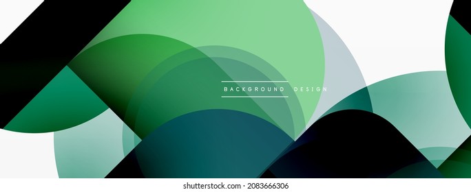 El triángulo redondeado forma líneas y círculos. Ilustración vectorial geométrica para fondo de banner de fondo o página de aterrizaje de papel pintado