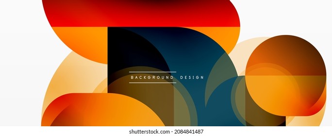 El triángulo redondeado forma líneas y círculos. Ilustración vectorial geométrica para fondo de banner de fondo o página de aterrizaje de papel pintado
