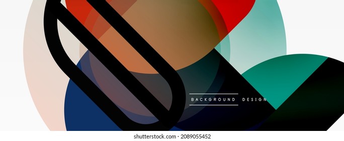 Round triangle shapes lines and circles. Geometric vector illustration for wallpaper banner background or landing page