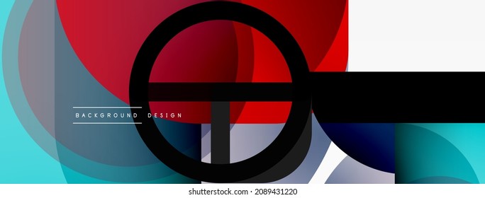 Round triangle shapes lines and circles. Geometric vector illustration for wallpaper banner background or landing page