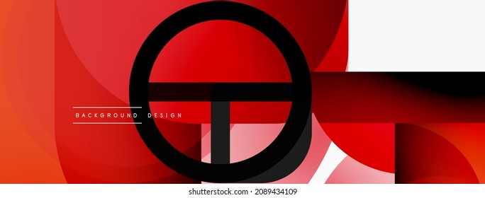 Round triangle shapes lines and circles. Geometric vector illustration for wallpaper banner background or landing page