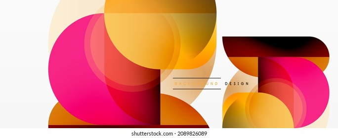 Round triangle shapes lines and circles. Geometric vector illustration for wallpaper banner background or landing page