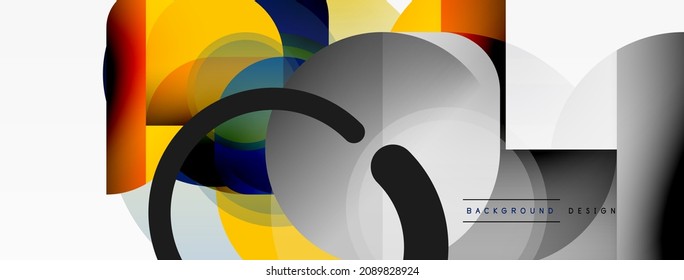 Round triangle shapes lines and circles. Geometric vector illustration for wallpaper banner background or landing page