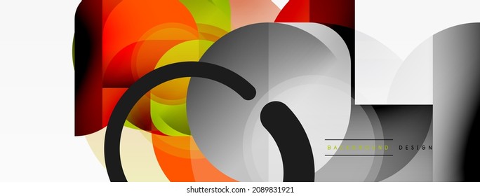 El triángulo redondeado forma líneas y círculos. Ilustración vectorial geométrica para fondo de banner de fondo o página de aterrizaje de papel pintado