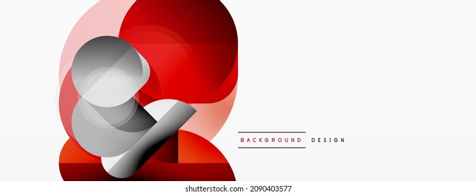 El triángulo redondeado forma líneas y círculos. Ilustración vectorial geométrica para fondo de banner de fondo o página de aterrizaje de papel pintado