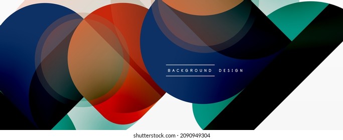 El triángulo redondeado forma líneas y círculos. Ilustración vectorial geométrica para fondo de banner de fondo o página de aterrizaje de papel pintado