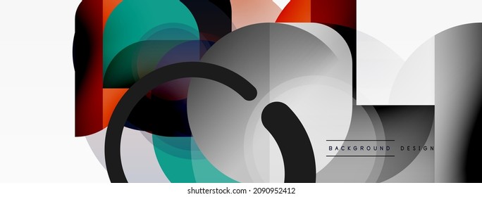 Round triangle shapes lines and circles. Geometric vector illustration for wallpaper banner background or landing page