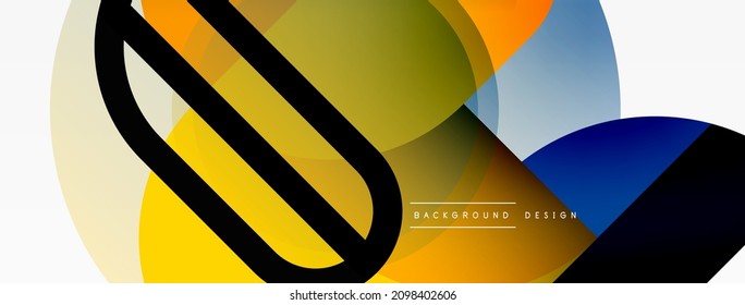 El triángulo redondeado forma líneas y círculos. Ilustración vectorial geométrica para fondo de banner de fondo o página de aterrizaje de papel pintado