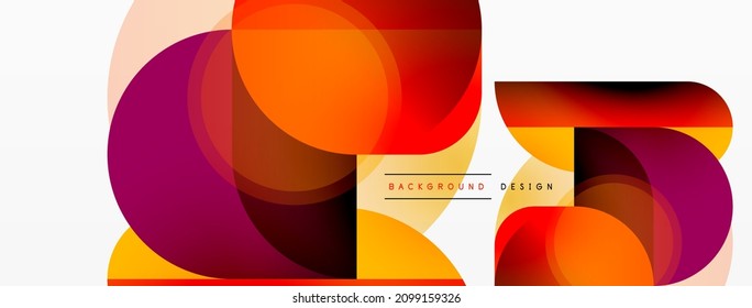 Round triangle shapes lines and circles. Geometric vector illustration for wallpaper banner background or landing page