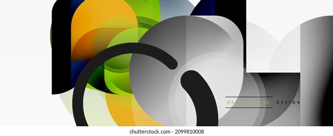 Round triangle shapes lines and circles. Geometric vector illustration for wallpaper banner background or landing page