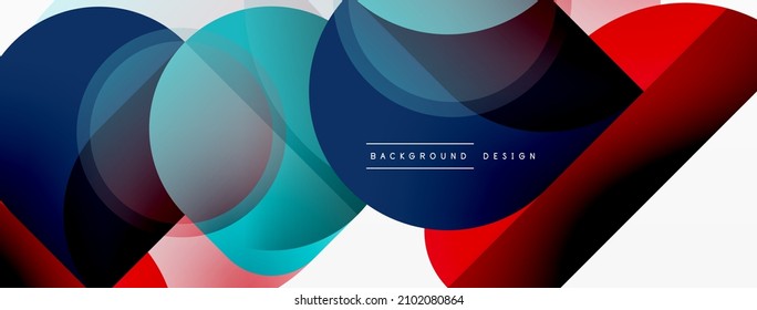 El triángulo redondeado forma líneas y círculos. Ilustración vectorial geométrica para fondo de banner de fondo o página de aterrizaje de papel pintado