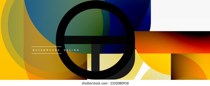 El triángulo redondeado forma líneas y círculos. Ilustración vectorial geométrica para fondo de banner de fondo o página de aterrizaje de papel pintado