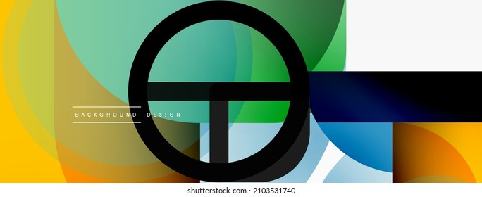 Round triangle shapes lines and circles. Geometric vector illustration for wallpaper banner background or landing page