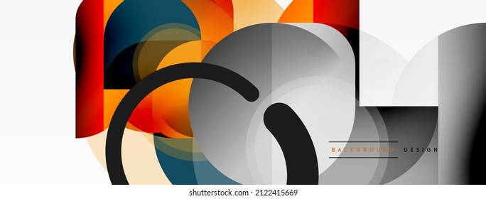 Round triangle shapes lines and circles. Geometric vector illustration for wallpaper banner background or landing page