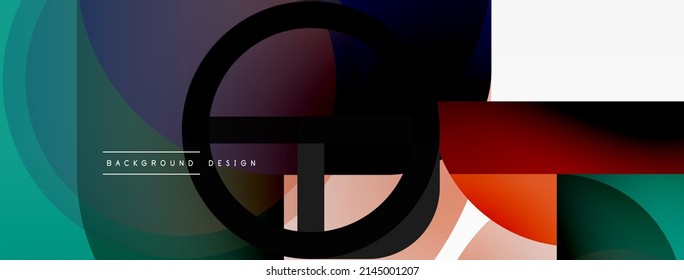 Round triangle shapes lines and circles. Geometric vector illustration for wallpaper banner background or landing page