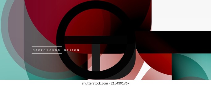 El triángulo redondeado forma líneas y círculos. Ilustración vectorial geométrica para fondo de banner de fondo o página de aterrizaje de papel pintado