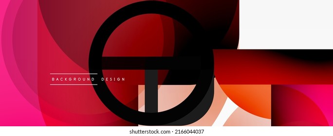 Round triangle shapes lines and circles. Geometric vector illustration for wallpaper banner background or landing page