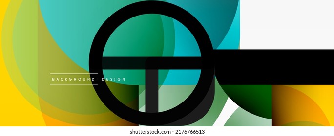 Round triangle shapes lines and circles. Geometric vector illustration for wallpaper banner background or landing page