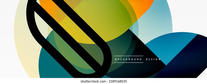 El triángulo redondeado forma líneas y círculos. Ilustración vectorial geométrica para fondo de banner de fondo o página de aterrizaje de papel pintado