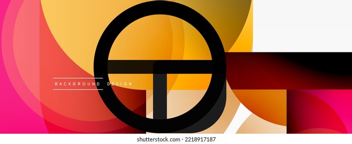 Round triangle shapes lines and circles. Geometric vector illustration for wallpaper banner background or landing page