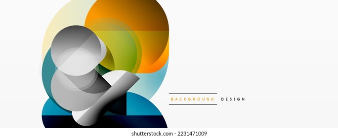 Round triangle shapes lines and circles. Geometric vector illustration for wallpaper banner background or landing page