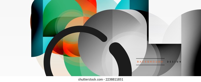 Round triangle shapes lines and circles. Geometric vector illustration for wallpaper banner background or landing page