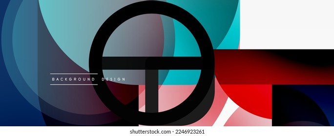 Round triangle shapes lines and circles. Geometric vector illustration for wallpaper banner background or landing page