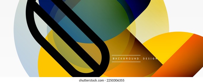 Runddreieck formt Linien und Kreise. Geometrische Vektorgrafik für Bildschirmhintergrund oder Landeeite