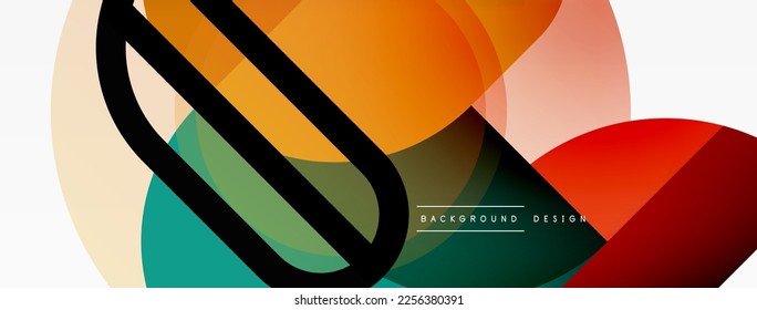El triángulo redondeado forma líneas y círculos. Ilustración vectorial geométrica para fondo de banner de fondo o página de aterrizaje de papel pintado