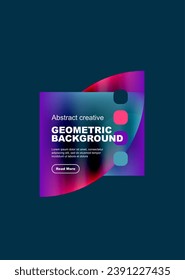 Round triangle and round square composition geometric background