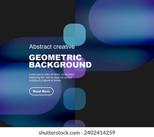 Round triangle and round square composition geometric background