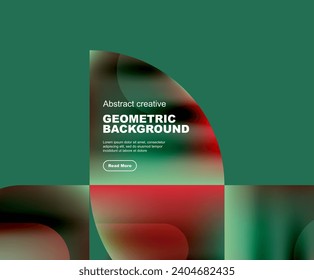 Round triangle and round square composition geometric background