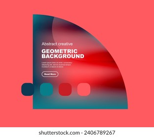 Round triangle and round square composition geometric background