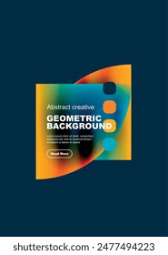 Round triangle and round square composition geometric background