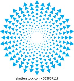 Round Triangles . circle Icon . Halftone Round Dots . 