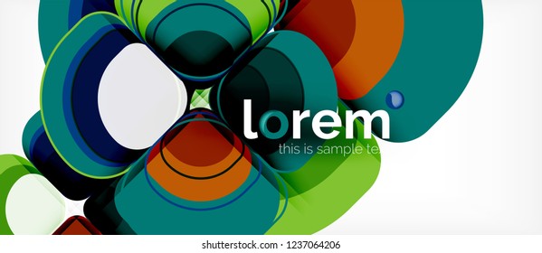 Round triangles geometric shapes composition, vector